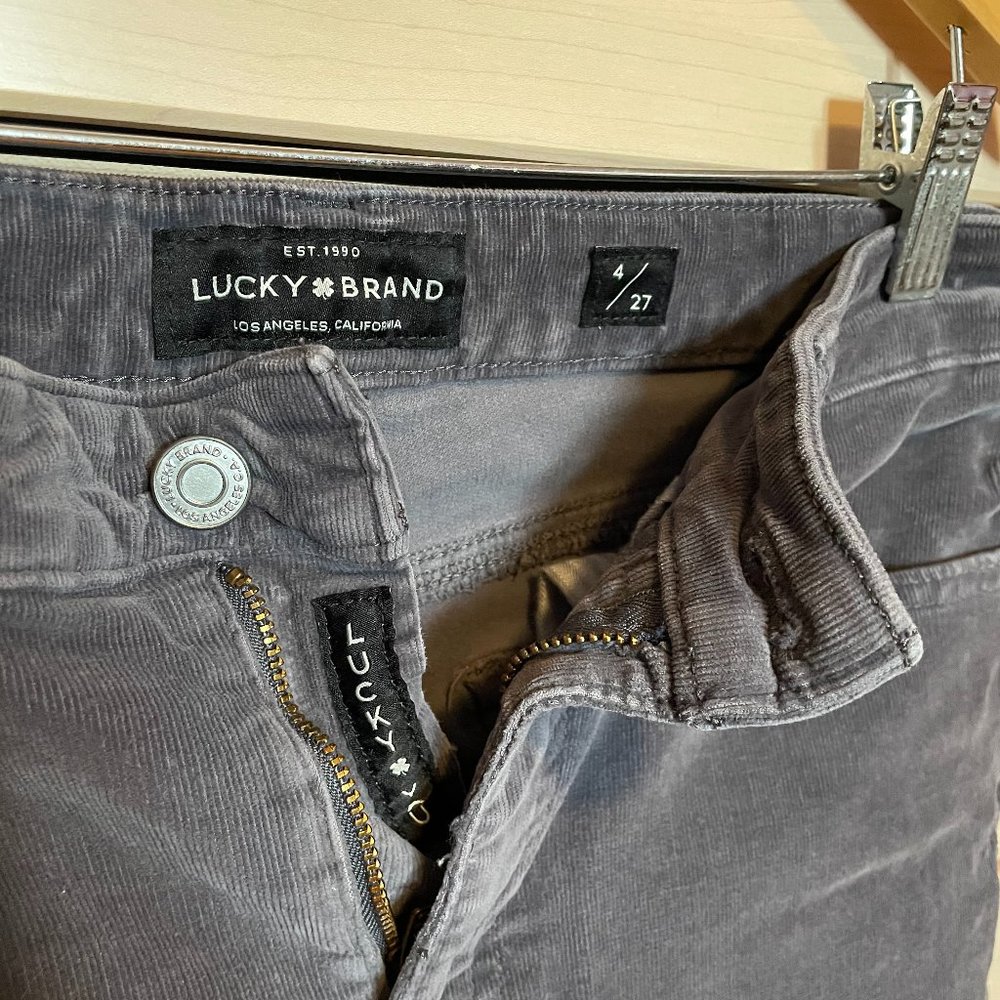 Lucky Brand Corduroy Ava Skinny Jeans - gray, size 4 / 27